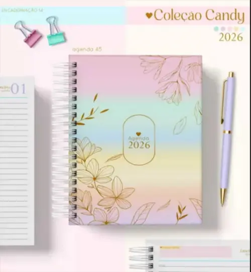 Agenda Candy Color 2026 2 Dias Por Folhas