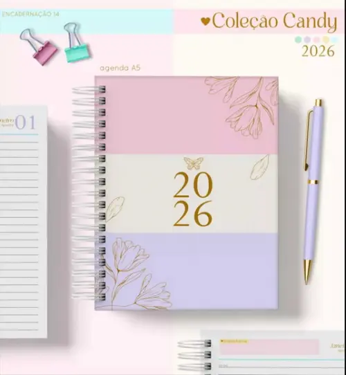 Agenda Candy Color 2026 2 Dias Por Folhas