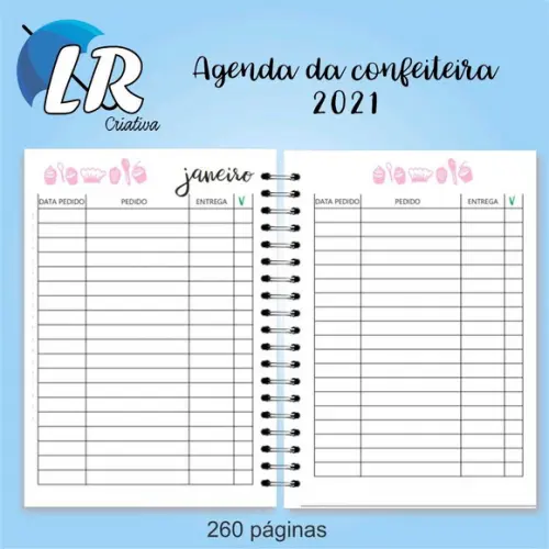 Agenda da confeiteira