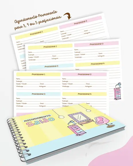 Agenda de Agendamento Para 3 4 ou 5 Profissionais