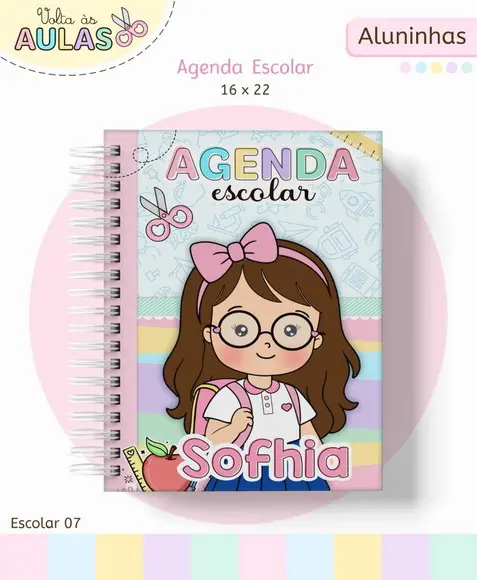 Agenda Escolar Aluninha 1 Dia Por Folha