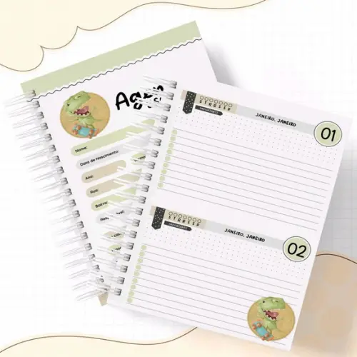 Agenda Escolar ou Creche Dinossauro