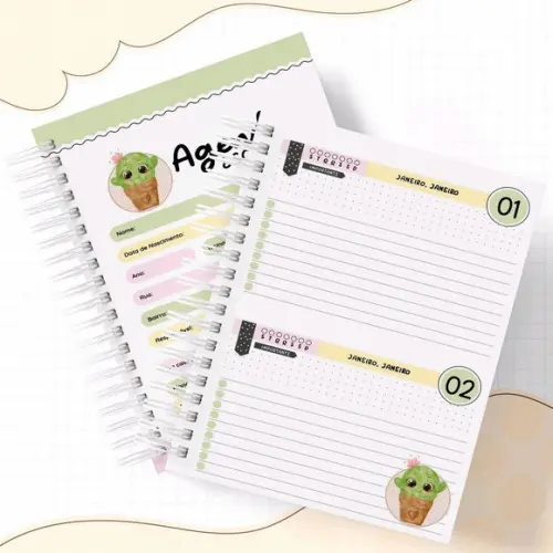 Agenda Escolar ou Creche Cactos