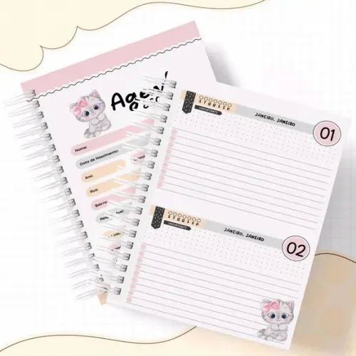 Agenda Escolar ou Creche Gatinho