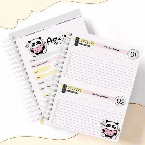 Agenda Escolar ou Creche Panda