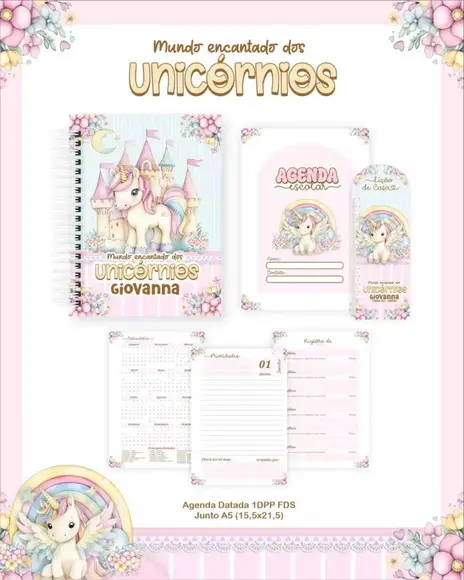 Agenda Escolar Unicórnio 2026