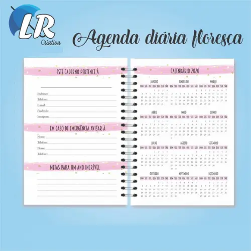 Agenda Floresça Permanente Personalizada