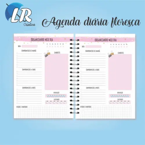 Agenda Floresça Permanente Personalizada