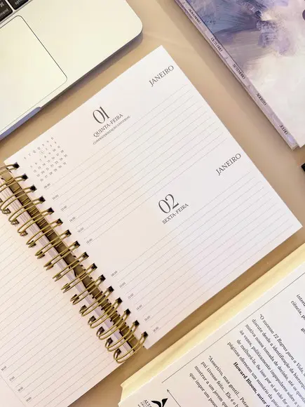 Agenda Masculina 2026 2 Dias Por Folhas