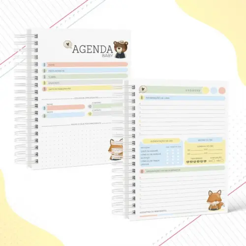 Agenda para Creche Ursinho 1 Dia Por Folha