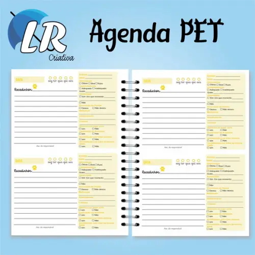 Agendinha para Creche Pet