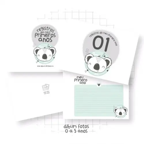 Álbum do bebê de 0 a 5 anos