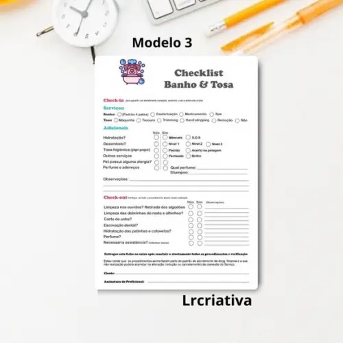 Bloco Checklist Banho e Tosa