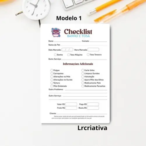 Bloco Checklist Banho e Tosa
