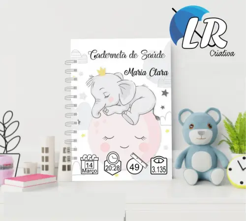 Caderneta de Saúde (vacinação) Elefantinha Personalizada
