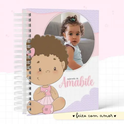 Caderneta de Saúde Personalizada com Foto Menina
