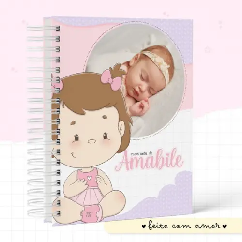 Caderneta de Saúde Personalizada com Foto Menina