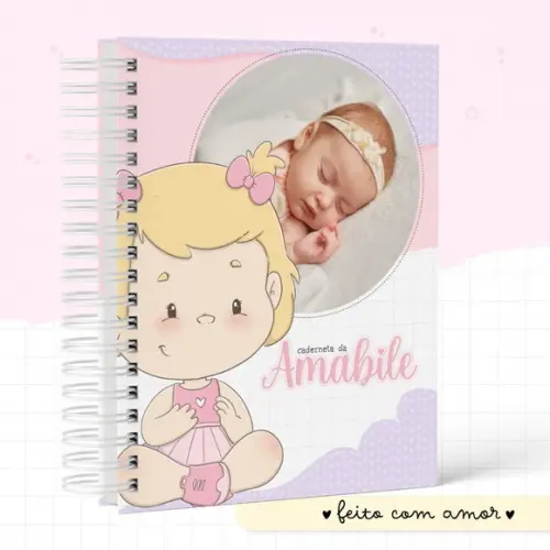 Caderneta de Saúde Personalizada com Foto Menina