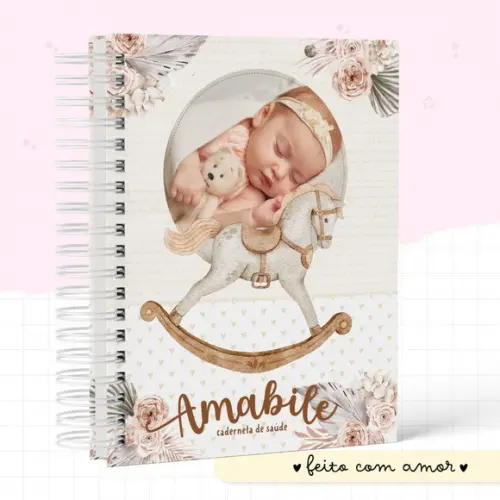 Caderneta de Saúde Personalizada com Foto Menina