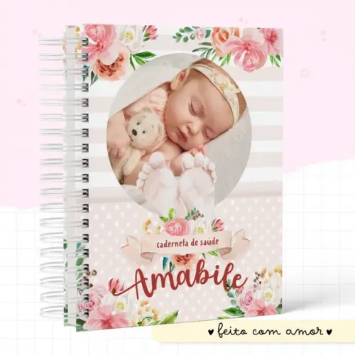 Caderneta de Saúde Personalizada com Foto Menina