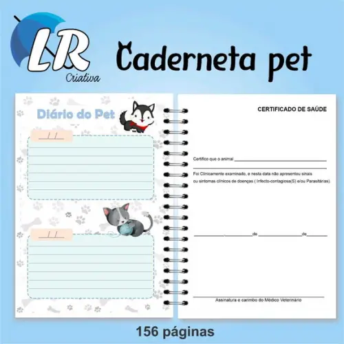 Caderneta de vacina pet personalizada COMPLETA