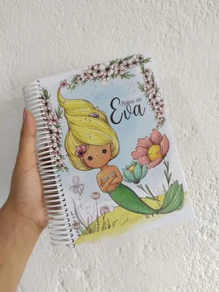 Caderno da rotina do bebê menina
