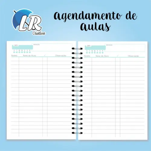 Caderno de agendamento de aulas