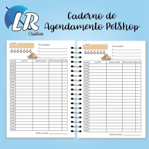 Caderno de Agendamento para Petshop