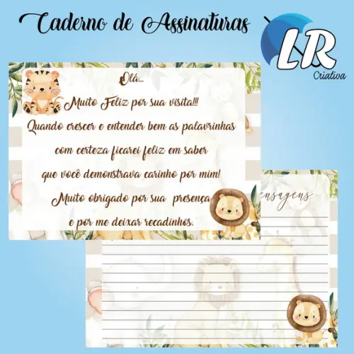 Caderno de Assinaturas Safari
