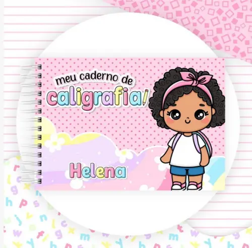 Caderno de Caligrafia Personalizado Menina