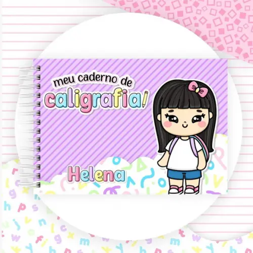 Caderno de Caligrafia Personalizado Menina