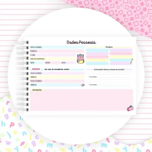 Caderno de Caligrafia Personalizado Menina