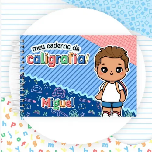 Caderno de Caligrafia Personalizado Menino