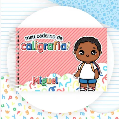 Caderno de Caligrafia Personalizado Menino