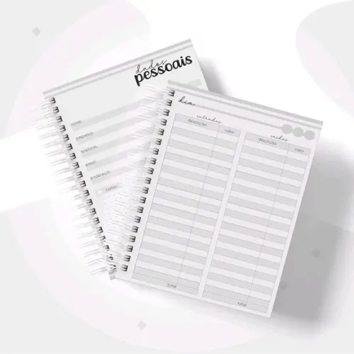 Caderno de entradas e saídas (fluxo de caixa) masculino