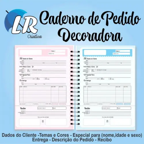 Caderno de Pedidos decoradora