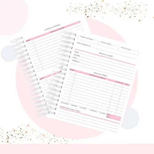 Caderno de pedidos Feminino e Masculino