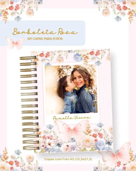 Caderno Pautado Personalizado com Foto Edição Dia das Mães