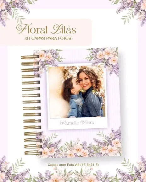 Caderno Pautado Personalizado com Foto Edição Dia das Mães
