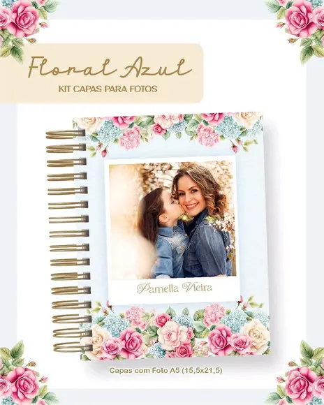 Caderno Pautado Personalizado com Foto Edição Dia das Mães