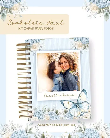 Caderno Pautado Personalizado com Foto Edição Dia das Mães