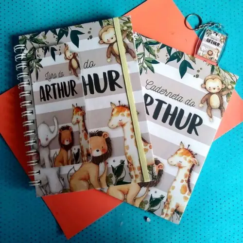 Combo Livro do Bebê e Caderneta Espiral para Menino