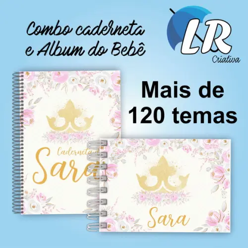 Combo Meu Álbum Primeiro do Bebê e Caderneta Espiral Menina