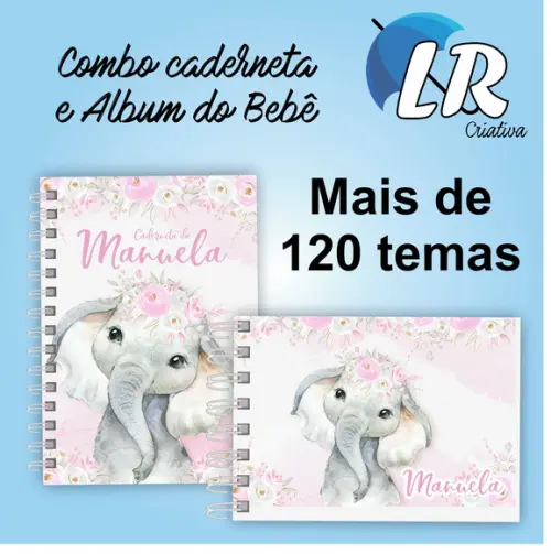 Combo Meu Álbum Primeiro do Bebê Mais Caderneta para Menina
