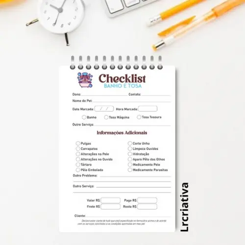 Ficha de Check List Banho e Tosa