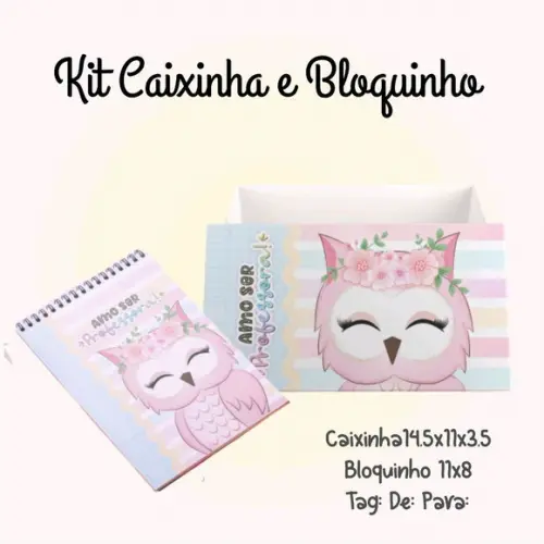 Kit caixinha e bloquinho dia dos professores