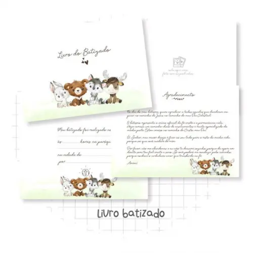 Livro de batizado safari