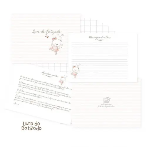 Livro de batizado ursinha