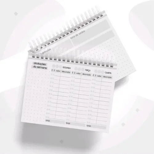 Mini Controle financeiro semana Masculino