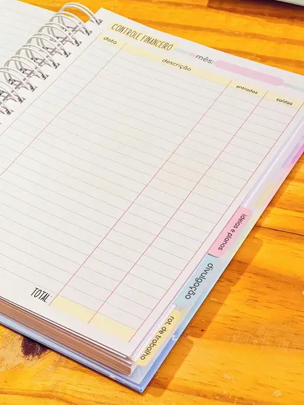 Planner Emprensa Candy Com Abas Na Divisórias